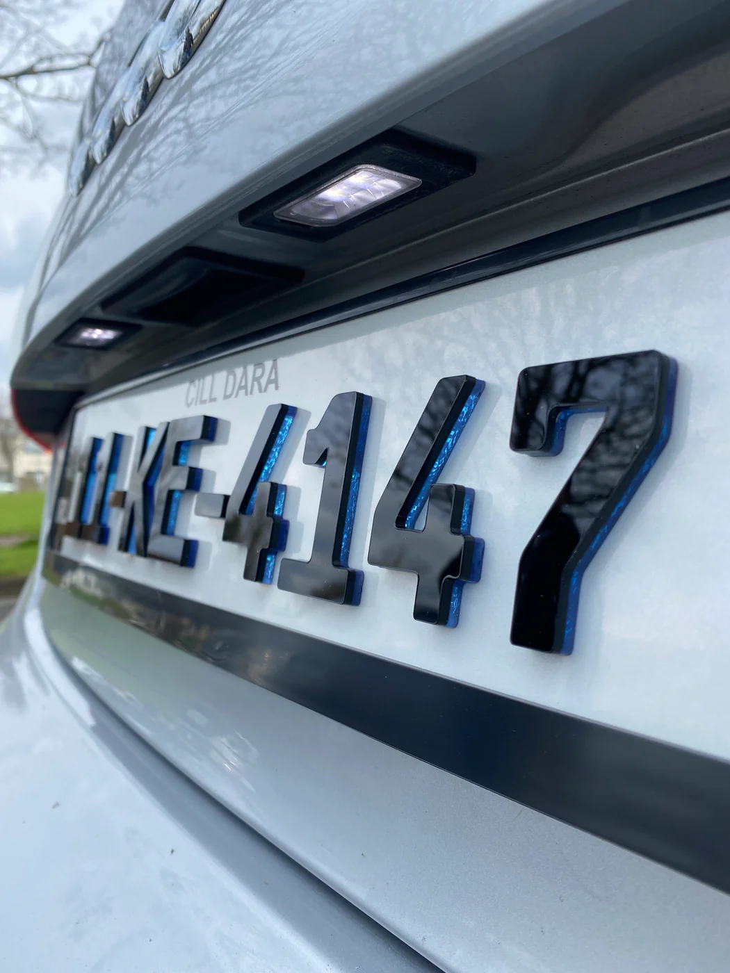 6mm 4D German Font Topaz Blue Plates