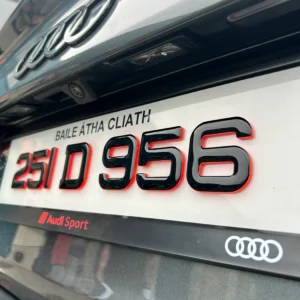 6mm 4D Gel Neon Ruby Red Metro Plates | Car Plate Set Ireland