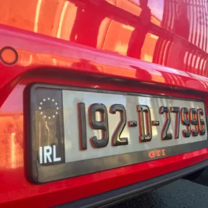Gel Irish NCT Font Ruby Red Plates | Custom Car Plates Ireland