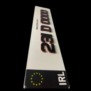 6mm 4D Ruby Red Metro Font Plates | Custom Car Plates Ireland