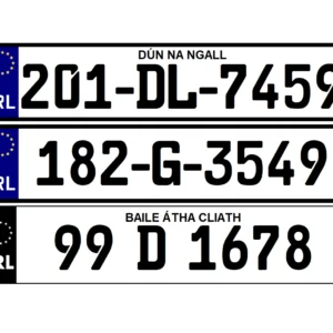 2D German Font Number Plates x2 Set